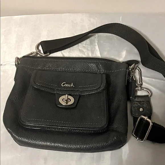 Coach Dark Leather Crossbody Bag - Picture 1 of 3